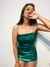 VESTIDO FOIL RAYADO CON FRUNCE - GLUGLU 