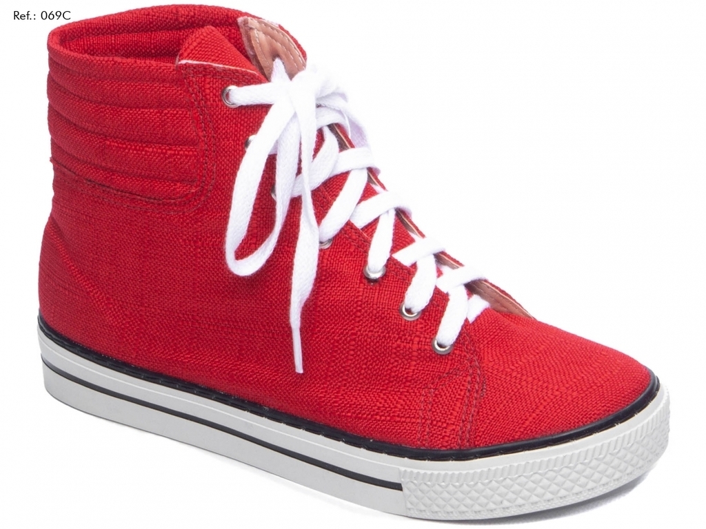 tenis botinha feminina em tecido - denubiashoes