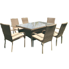 JUEGO DE LIVING SIMIL RATTAN BEIGE