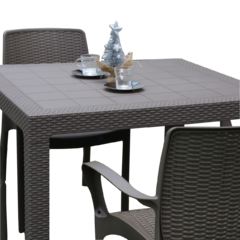 MESA ALTA DE 90X90 NEGRA - Deco Garden 