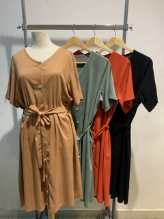 Vestido Lino Boton
