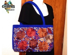 Bolsa Azul Rey Bordado Flores (copia)