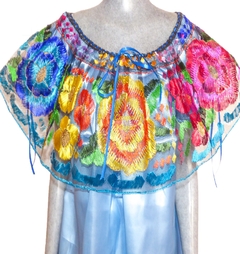 Blusa De Chiapaneca Celeste #002
