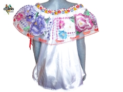 Blusa De Chiapaneca Blanca con Listón #003 en internet