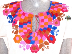 Blusa Mod005 Cuadros/Blanca #007 (S)
