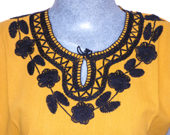 Blusa Mod005 Cuerda Mostaza/Negro (M)