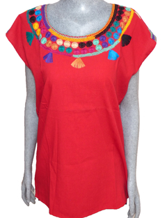 Blusa Mod009 Roja/Multicolor (M) - comprar en línea