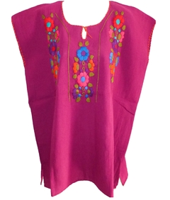 Blusa Mod027 Magenta/Multicolor (2XL) - Chiapas Mágico