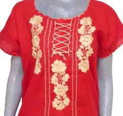Blusa Mod036 Rojo/Beige (S) - comprar en línea