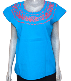 Blusa Mod038 Celeste/Durazno (M) en internet