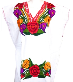 Blusa Zinacantán Blanca/Doble Bordado (L)