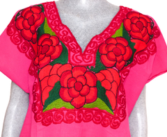 Blusa Zinacantán Fucsia/Rojo (4XL)