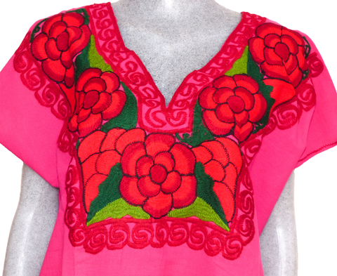 Blusa Zinacantán Fucsia/Rojo (4XL) - Chiapas Mágico Blusa Zinacantán Fucsia/Rojo (4XL) - Chiapas Mágico