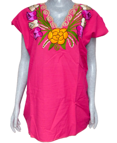 Blusa Zinacantán Fucsia/Ramo Flores (L) - comprar en línea