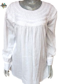 Blusón Unitalla Blanco/Blanco (Cuello Redondo) - comprar en línea
