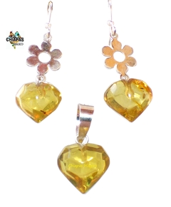 Coordinado Corazones De Ámbar & Flores de Plata (FCT1)