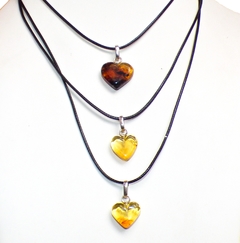 Dije Corazón de Ámbar & Plata Ley .950 #032 en internet
