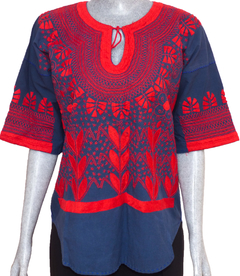 Blusa Milpa Azul Marino/Rojo (L)