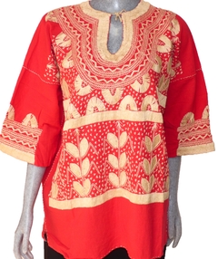 Blusa Milpa Rojo Escarlata/Beige (XL)