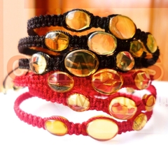 Pulseras Tejidas Con Ámbar Auténtico (Ajustables) - Chiapas Mágico