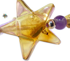 Pulsera Con Amatistas & Estrella De Ambar Con Insecto - comprar en línea