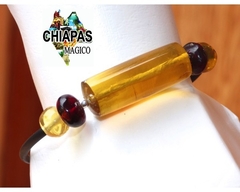 Pulsera Con Tubo De Ámbar & Plata (#3) - Chiapas Mágico