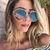 Óculos de Sol feminino Redondo Dourado Shield Wall - comprar online