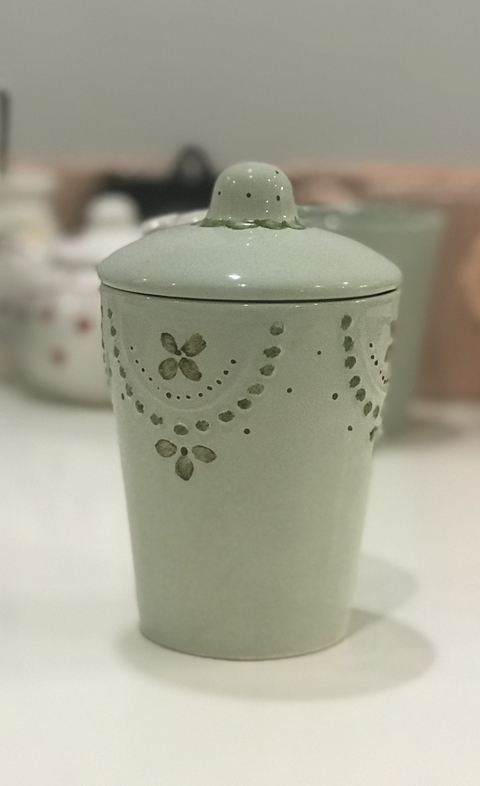 Azucarera en cerámica labrada