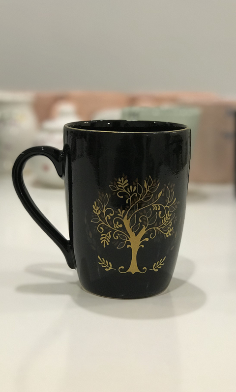 Taza bombee en cerámica negra