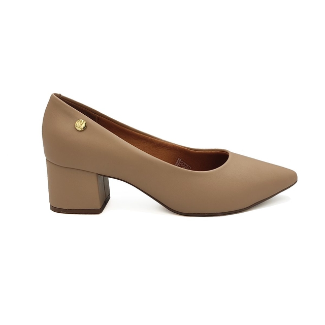 Sapato Scarpin Vizzano Pelica Bege Bico Fino Salto Baixo 1220.315 - Co
