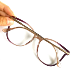 Armação de óculos caramelo com lilás acetato
