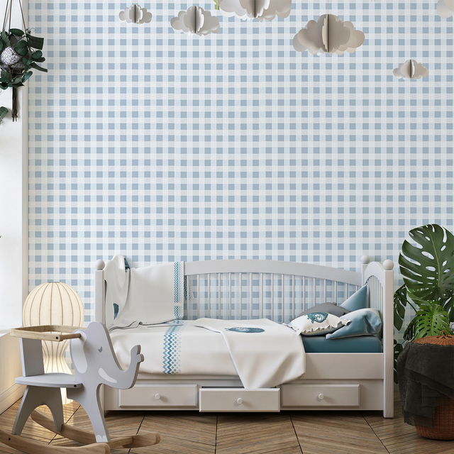 Papel de Parede Xadrez Cinza Blu - Sonhos de Ninar  Enxovais, Papéis de  Parede, Decorações e Móveis