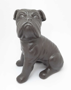 Escultura cachorro bulldog porcelana - BazarSP