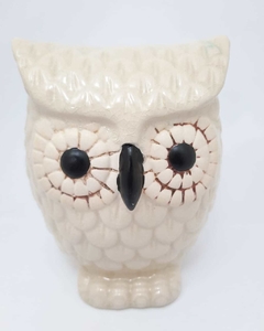 Escultura coruja porcelana - BazarSP