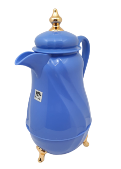 Garrafa térmica provençal azul c/ dourado - BazarSP - comprar online