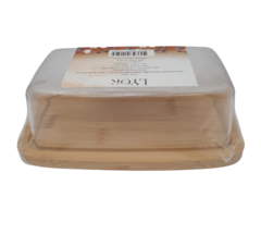 Porta manteiga de bambu com tampa de acrílico - LYOR - comprar online