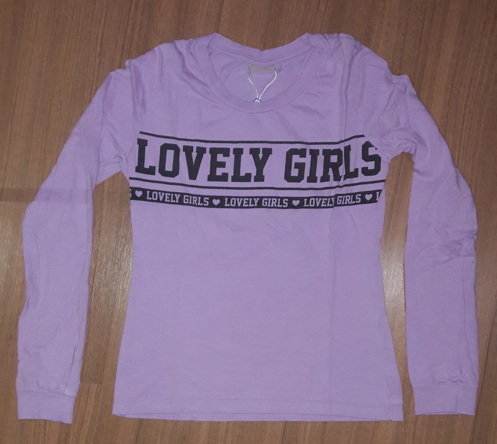 blusa manga longa juvenil