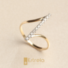 Anel ouro18k/750 com diamantes