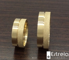 PAR DE ALIANÇAS EM OURO 18K REF.112008-16G