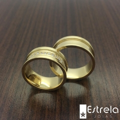 PAR DE ALIANÇAS EM OURO 18K REF. 112019-18G - loja online