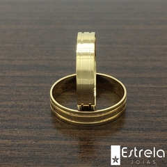 PAR DE ALIANÇAS EM OURO 18K REF. 112027-4g -  Estrela Joias | Alianças de Casamento e Noivado em Ouro 18K | Recife