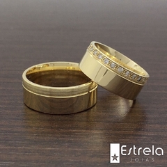 PAR DE ALIANÇAS EM OURO 18K REF. 114001-16g na internet