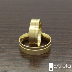 PAR DE ALIANÇAS EM OURO 18K REF. 114003-8g na internet