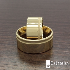 PAR DE ALIANÇAS EM OURO 18K REF. 114006-22G - comprar online