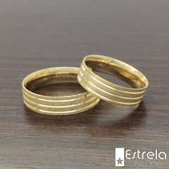 Par de alianças ouro18k/750 REF. 114007 -8g - comprar online