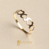 Anel corações ouro18k/750