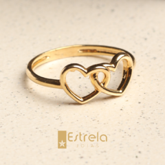 ANEL CORAÇÕES DE OURO 18K AN180012