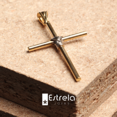 Pingente cruz - ouro amarelo e ouro branco 18k/750