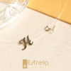 Colar fio em nylon com letra personalizada ouro18k/750