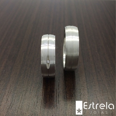Par de alianças prata 950 Ref. 223001